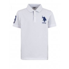 U.S.POLO ASSN US41597002-100 ΠΑΙΔΙΚΗ ΒΑΜΒΑΚΕΡΗ ΜΠΛΟΥΖΑ ΚΟΝΤΟΜΑΝΙΚΗ POLO ΓΙΑ ΑΓΟΡΙ ΛΕΥΚΗ